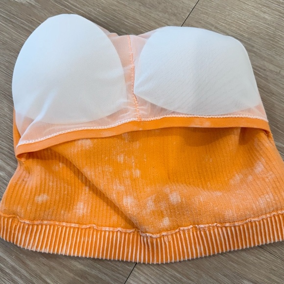 NWOT Zenana Essential Padded Washed Rib Brami - Orange - Picture 4 of 4